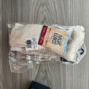 Women's MUK LUKS Ivory Brown Microfiber Boot Socks One Size